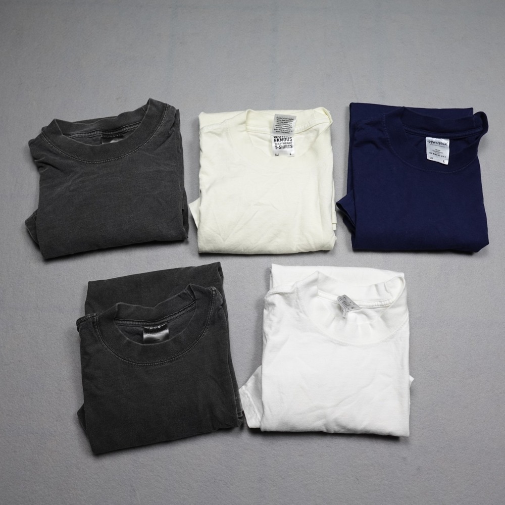 Shaka Wear T-Shirt Mens L Multicolor Super Max Heavyweight Cotton Lot of 5